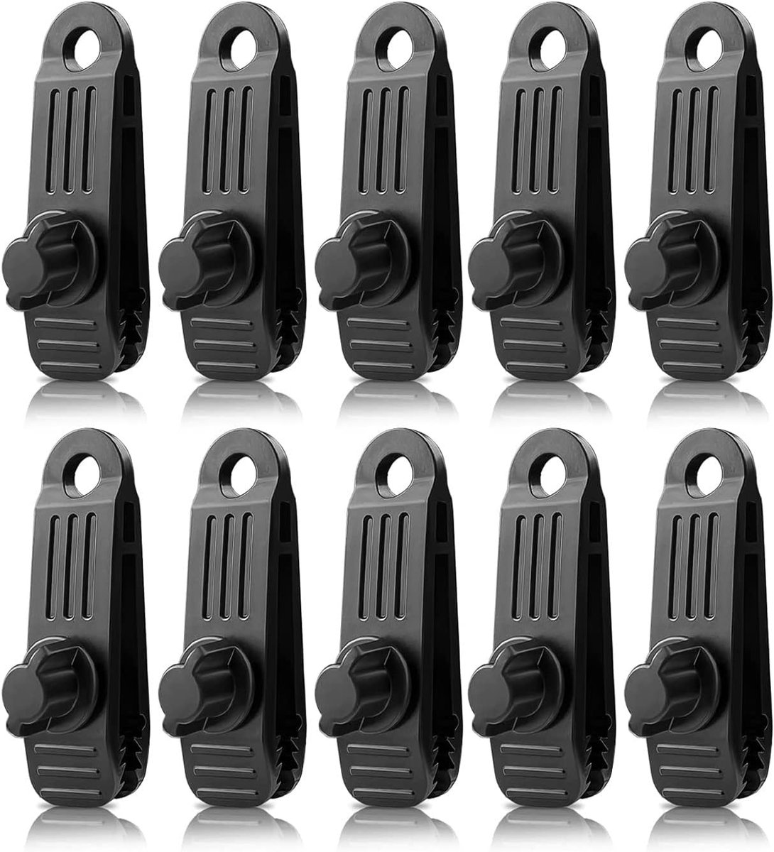 10er-pack Robuste Planen- Und Zeltstoffclips Mit Karabinerhaken, Campingmarkisenklemmen.