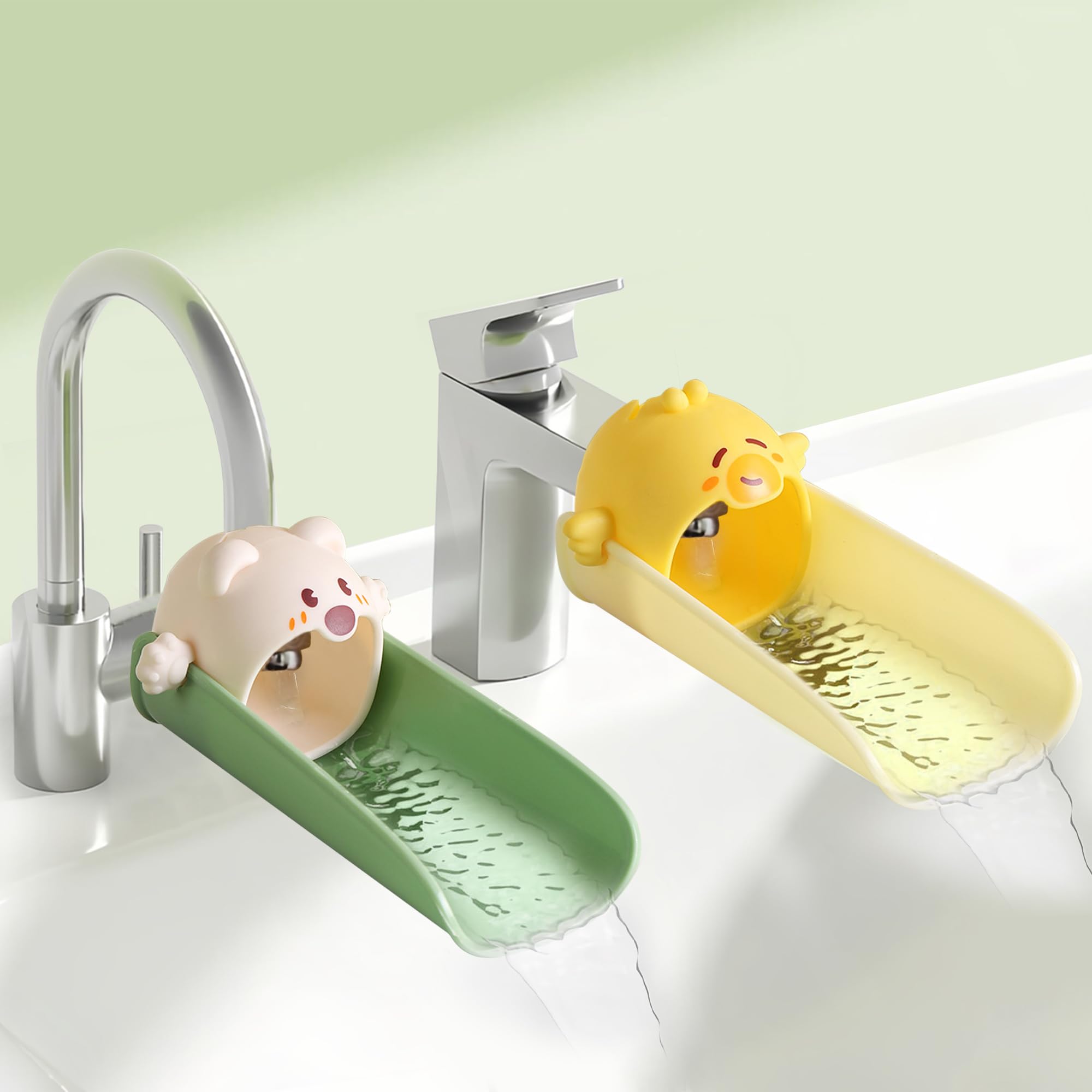 2er-pack Wasserhahnverlängerungen Für Kleinkinder, Waschbeckenverlängerung Für Kinder In Bad Und Küche, Silikon-wasserhahnverlängerung, Baby-handwaschbecken-armatur
