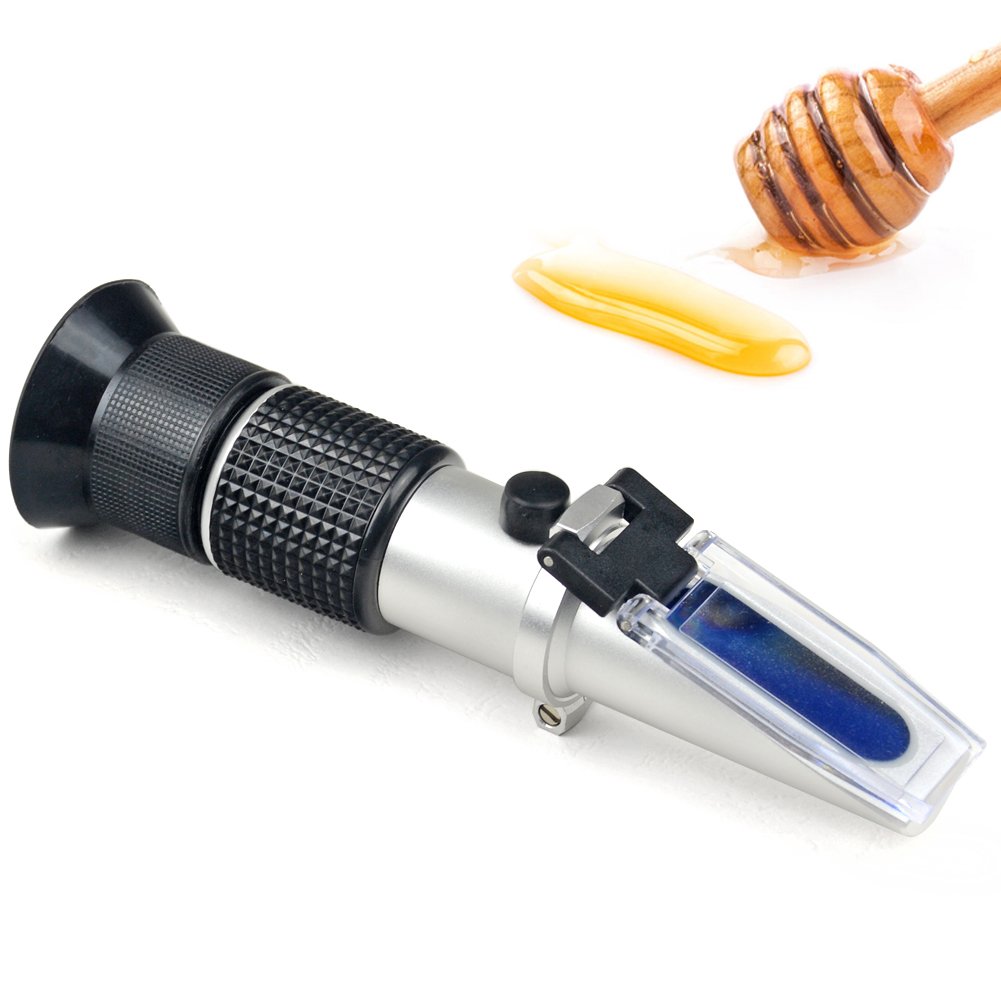 Honigrefraktometer Für Feuchtigkeit, Brix Und Baumé, 3-in-1-anwendungen, Brix-messbereich 58-90 %, Honig, Ahornsirup Und Melasse