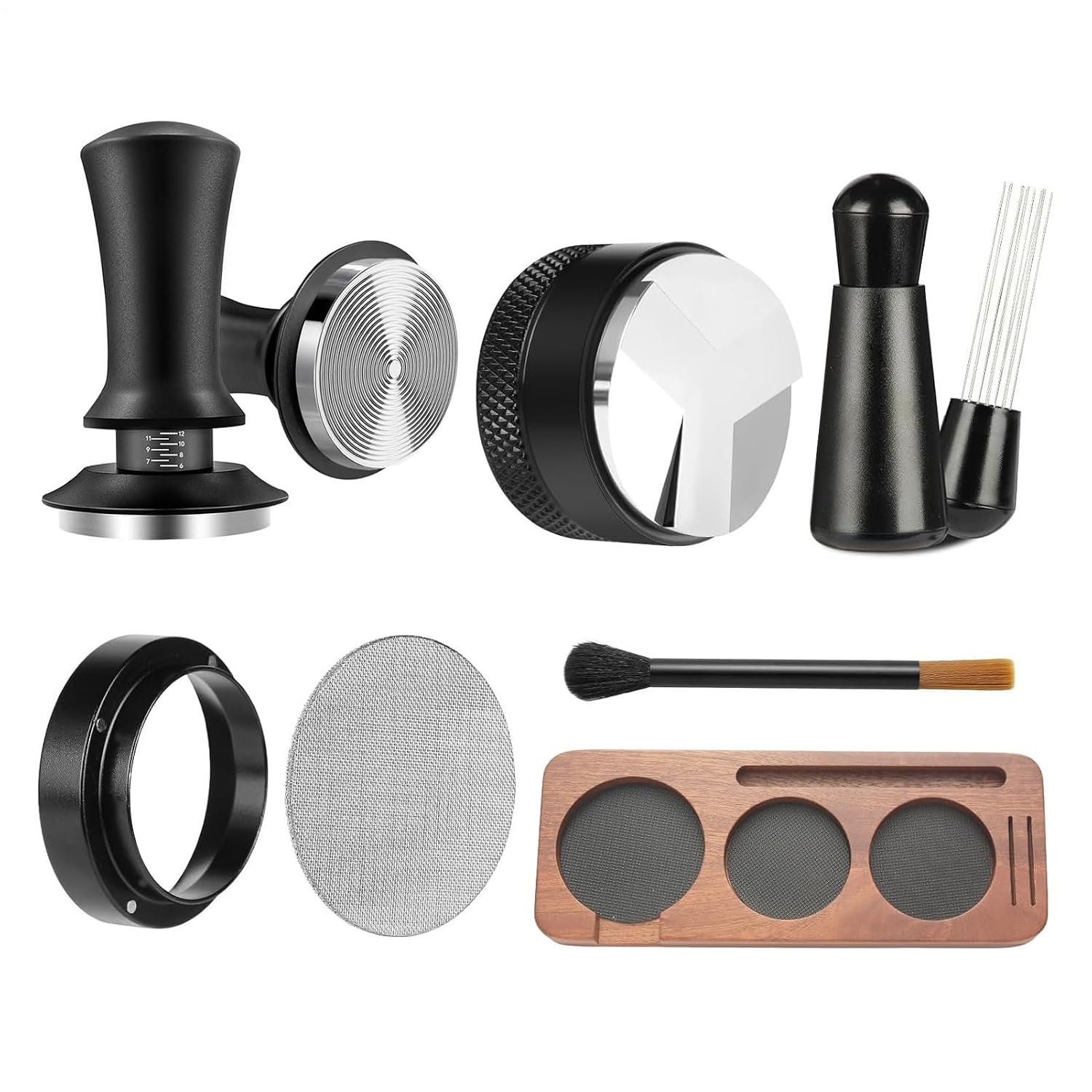 7-teiliges Kaffeestempel-set – Tragbare Kaffeepresse 51-mm-werkzeugset Mit Kompaktem Pressdesign, Perfekt Für Küchen, Bars Und Cafés.