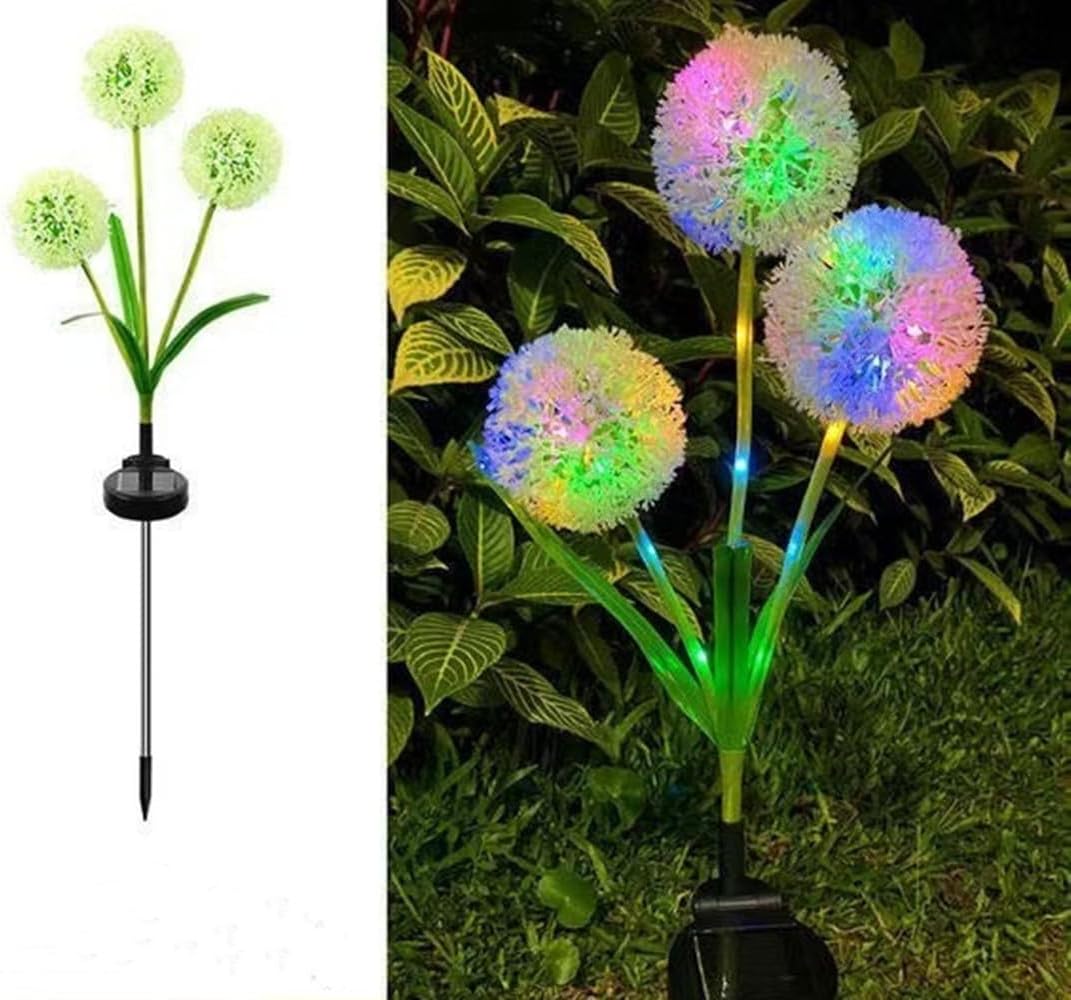 Solar-gartenleuchte Mit Löwenzahn-motiv, 3 Farben, Für Die Außendekoration Von Höfen, Gärten Und Rasenflächen