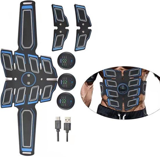 Tragbarer, Mehrstufiger Bauchmuskeltrainer, Wiederaufladbarer Muskelstimulator, Fitnessband Zur Stärkung Der Rumpfmuskulatur, Fitnessband Für Das Bauchmuskeltraining