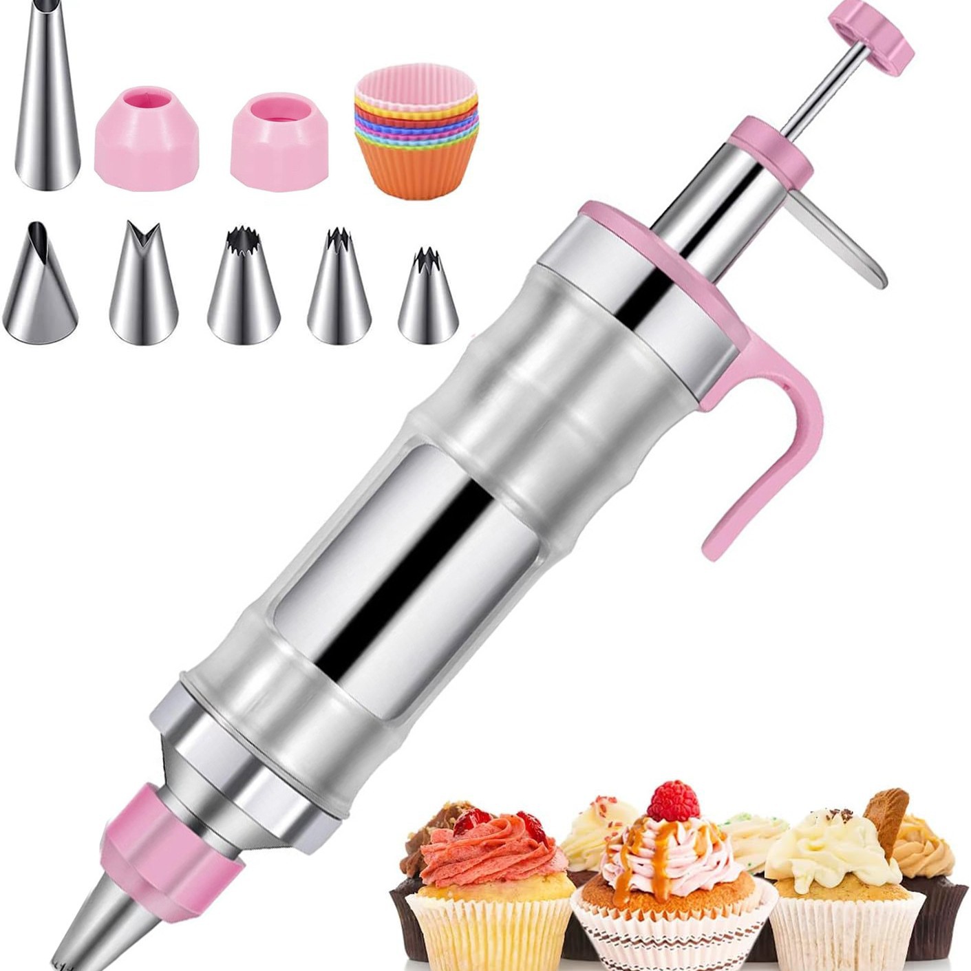 18-teiliges Set – Professionelle Edelstahl-spritzgießmaschine Für Tortendekoration Mit 6 Düsen