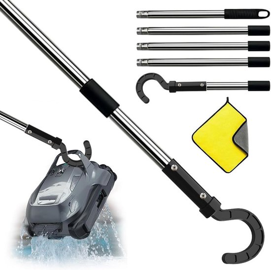 Haken 83,61 Zoll – 4-teiliges Set + Handtuch – 1,4 M – Mit Teleskopstange – Haken Für Alle Poolroboter