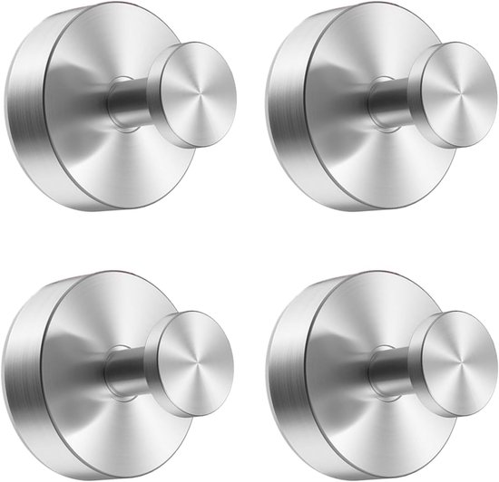 Saugnapfhaken, Abnehmbar Ohne Bohren, Handtuch- Und Wandhaken, Edelstahl, Für Küche, Bad, Fenster, Wände, Glas, Silber