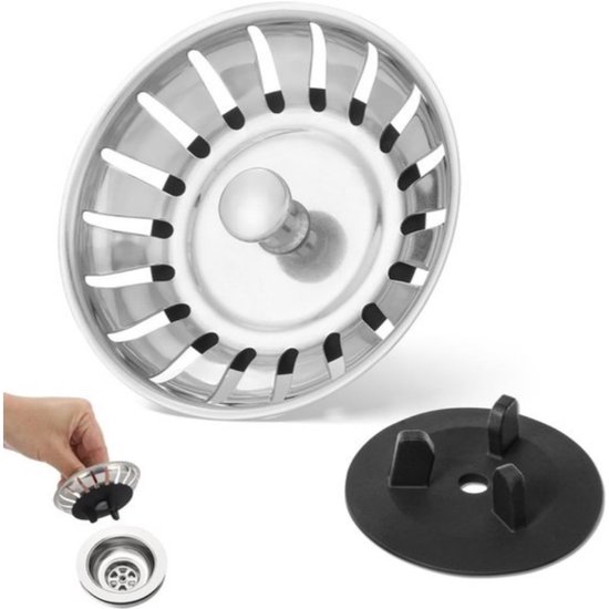 2-in-1 80-mm-spülbeckenablaufkorb & -stöpsel, Kompatibel Mit Ikea Atlant & Domsjö Siphonsystemen