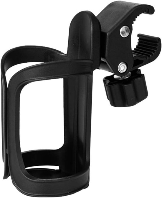 Schwarzer Flaschenhalter Für Fahrräder – 360° Drehbarer Flaschenhalter Für Fahrräder, Mountainbikes, Kinderwagen Und Rollstühle – 7 X 14 Cm