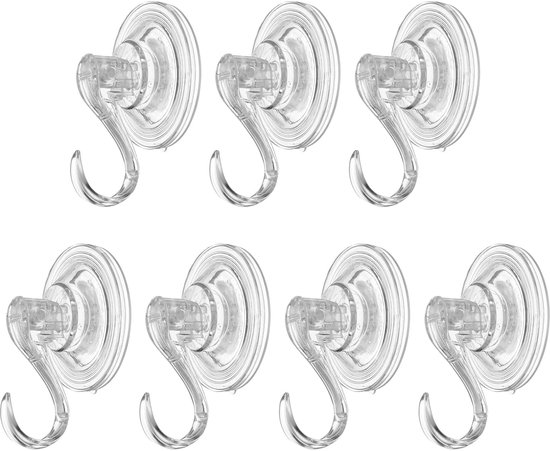 Saugnapfhaken, 7er-pack, 6,2 Cm Durchmesser, Wasserdicht, Wiederverwendbar, Tragkraft Ca. 3 Kg