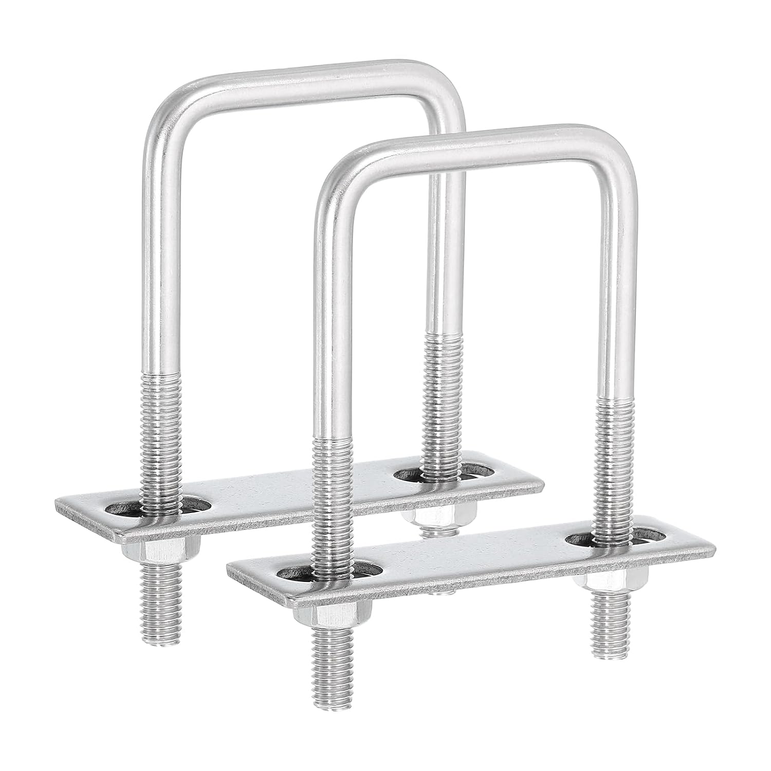Sätze Von Quadratischen U-bügeln Aus Edelstahl 304, Innenbreite 50 Mm, Länge 100 Mm M8 Mit Muttern, Rahmenplatte Und Dichtung Für Pkw
