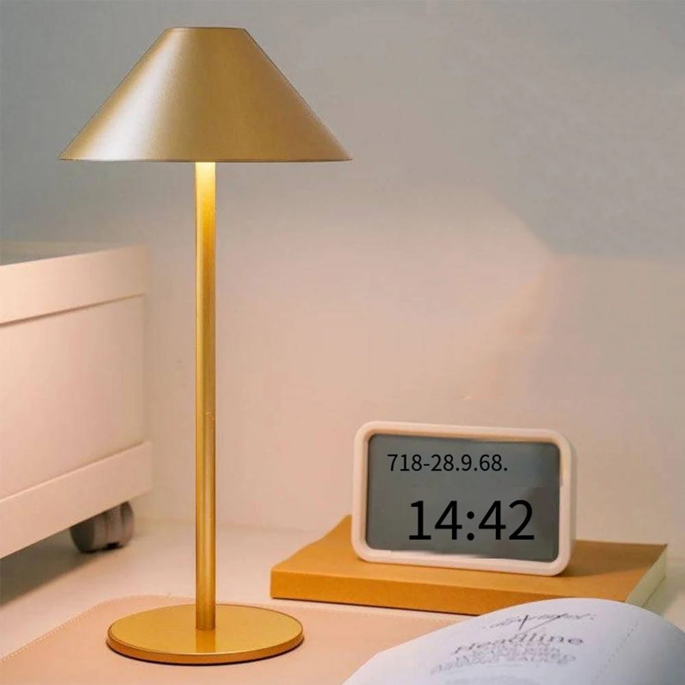Kabellose Tischleuchte, Wiederaufladbare Und Dimmbare Led-nachttischlampe Mit 4000 Mah Akku, Geeignet Für Wohn-/schlafzimmer, 15 X 31 Cm, Goldfarben.