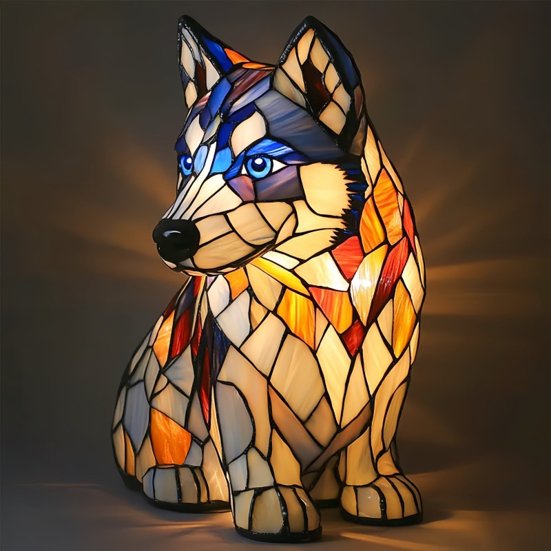 Hunde-tischlampe Modell J (usb) – Retro-tischlampe – 3d-tier-nachtlicht – 17 Cm – Led-3d-lichtornament