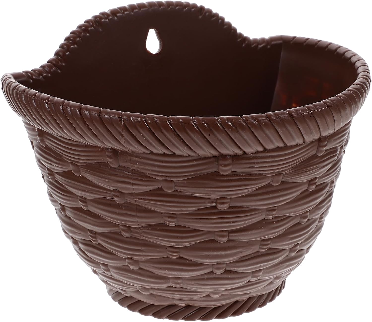 Wandmontierte Blumentöpfe Aus Weide, Für Drinnen Und Draußen. Kleine, Kaffeefarbene Hängeblumentöpfe Eignen Sich Für Balkon Und Terrasse.