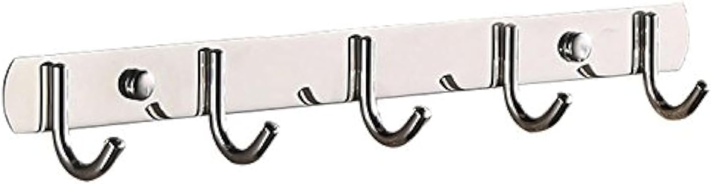 Edelstahlhaken, Wandmontierter Handtuchhalter, Moderne Metallhaken, Für Eingangsbereiche, Flure, Küchen, Badezimmer, Schlafzimmer (rund, 5 Haken)