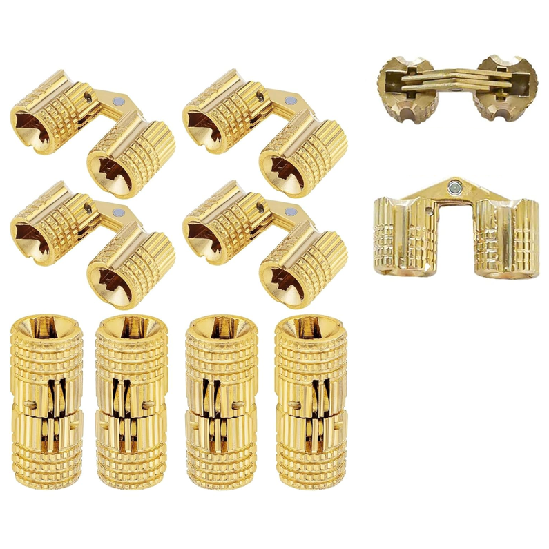 10 Schranktürscharniere - Verdeckt - Geeignet Für Möbel - Verdeckter Öffnungswinkel Von 180 Grad (8 Mm)