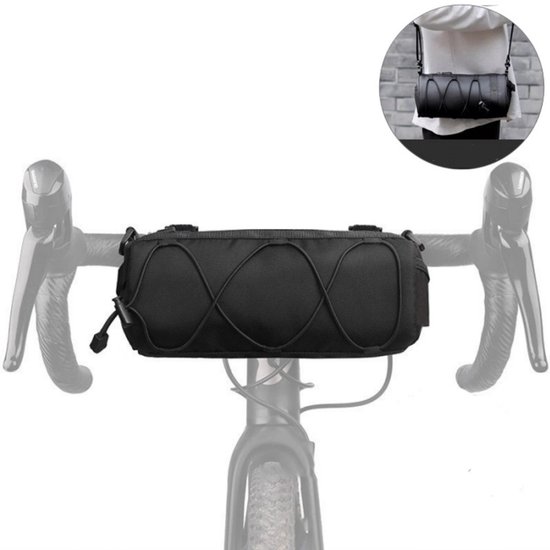 Fahrradlenkertasche (1-teilig), Multifunktionaler Organizer, Werkzeugtasche Für Die Schulter, Wasserdicht, Schwarz