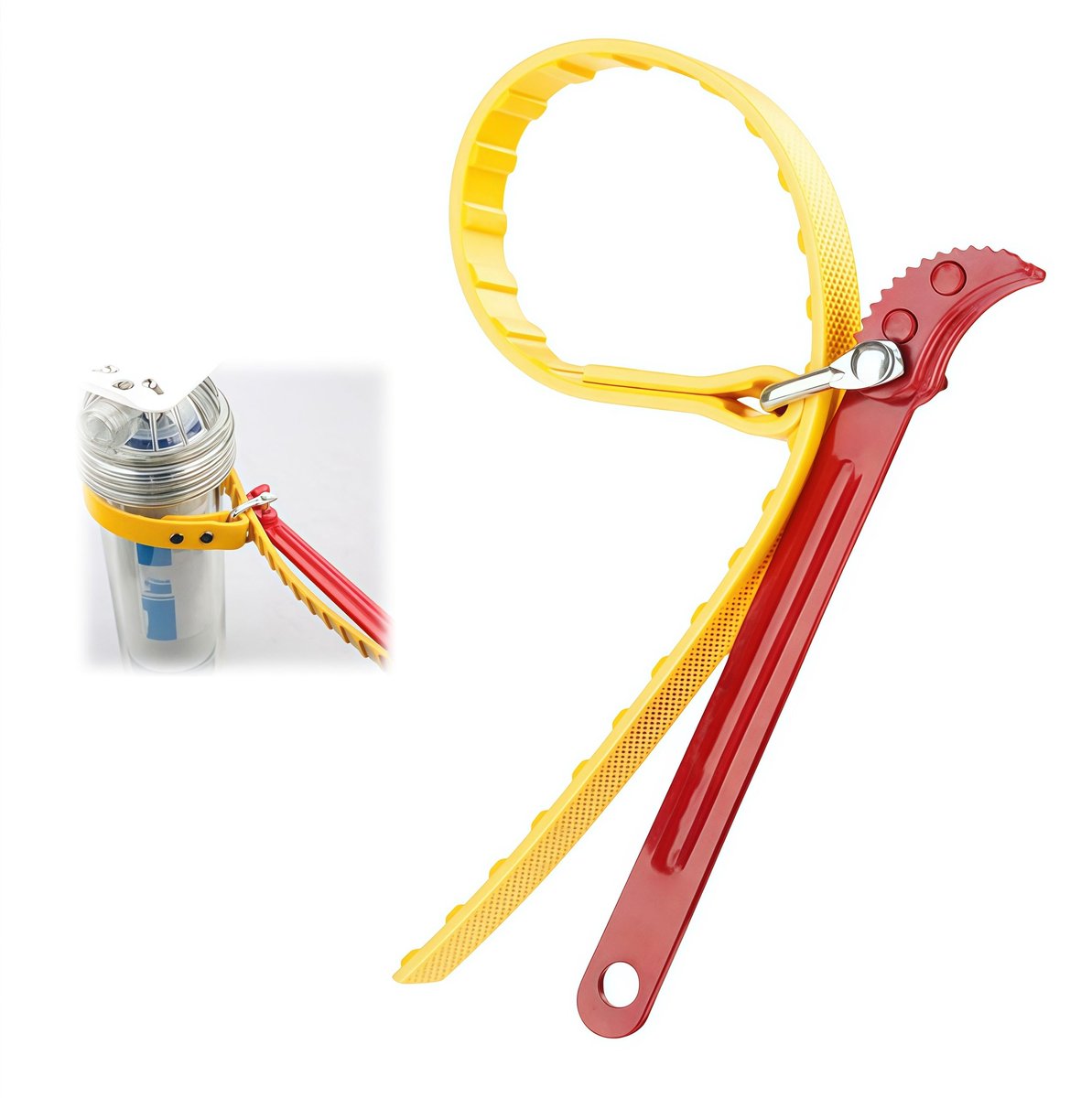 Ölfilterschlüssel, Multifunktionaler Verstellbarer Gurtschlüssel, Haushaltsschlüssel, Rutschfest, Geeignet, Rot, 13 Cm, Multifunktional