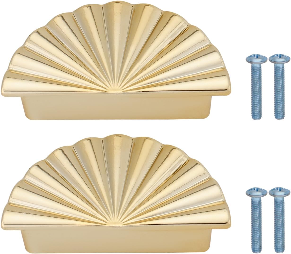 2-teiliges Schrankgriffset, 64 Mm Ersatz-muschelgriffe, Geeignet Für Kommoden, Schränke Und Küchentüren, Goldfarben.