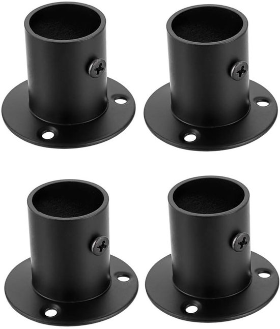 4 Kleiderstangenhalterungen Aus Edelstahl (schwarz)