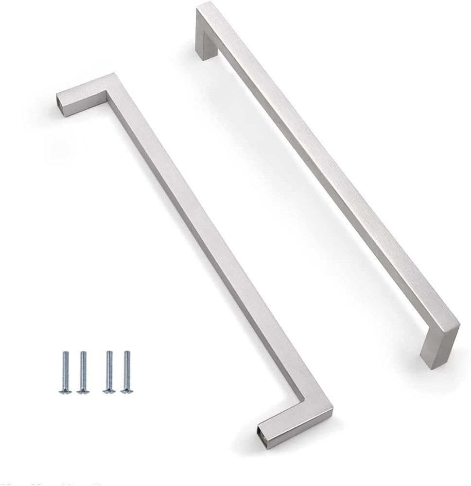 2-teilige Edelstahl-küchenschrankgriffe, Schubladengriffe, Schlafzimmermöbelgriffe, 224 Mm Lochabstand, Silberfarben, Inklusive Schrauben