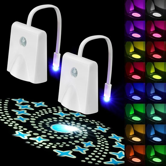 Led-toiletten-nachtlicht, 16 Farben, Bewegungssensor, Usb-aufladbar, Einstellbare Led-leuchte Mit Bewegungssensor, 2 Stück