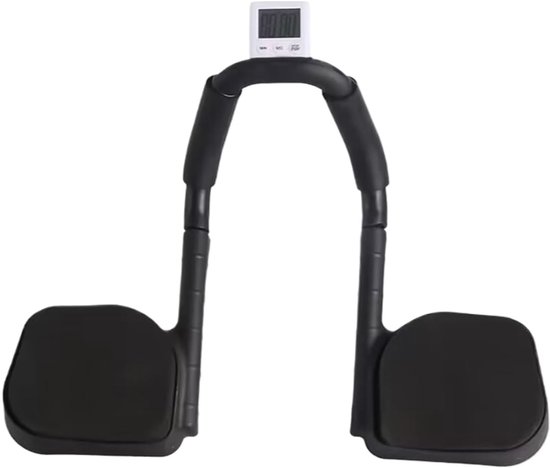 Bauchmuskeltrainer – Core-trainer – Heimtraining – Integrierter Timer – Kompaktes Design – Schwarz