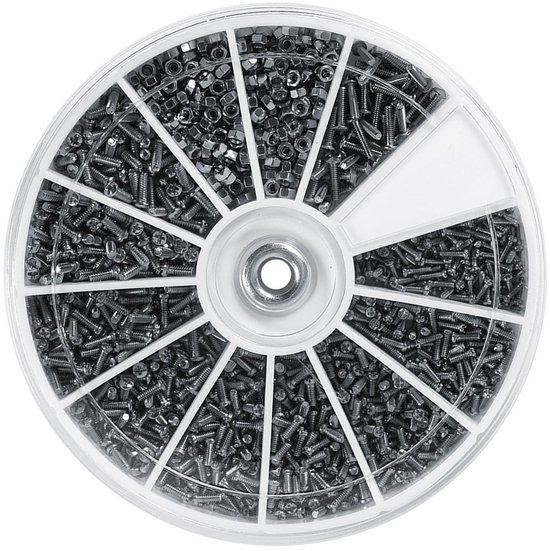 Dailygoods – Schrauben, 600 Stück – Edelstahl – Sortiment – M1/m1.2/m1.4/m1.6 – Für Reparaturen – Schachtel 8 X 1 Cm – Schraubenset