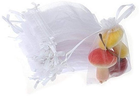 Kleine Weiße Organzatüte – Süßigkeitentüte – Stilvolle Geschenktüte – 9 X 7 Cm – Party-must-have – 50 Stück