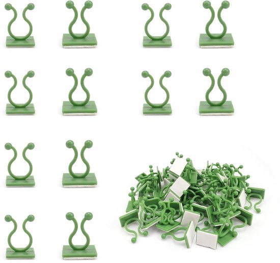 Pflanzenclips – Halterung Für Kletterpflanzen – Stark Klebend – Grün – Selbstklebende Pflanzenbefestigung – Für Den Innen- Und Außenbereich Geeignet – 120 Stück