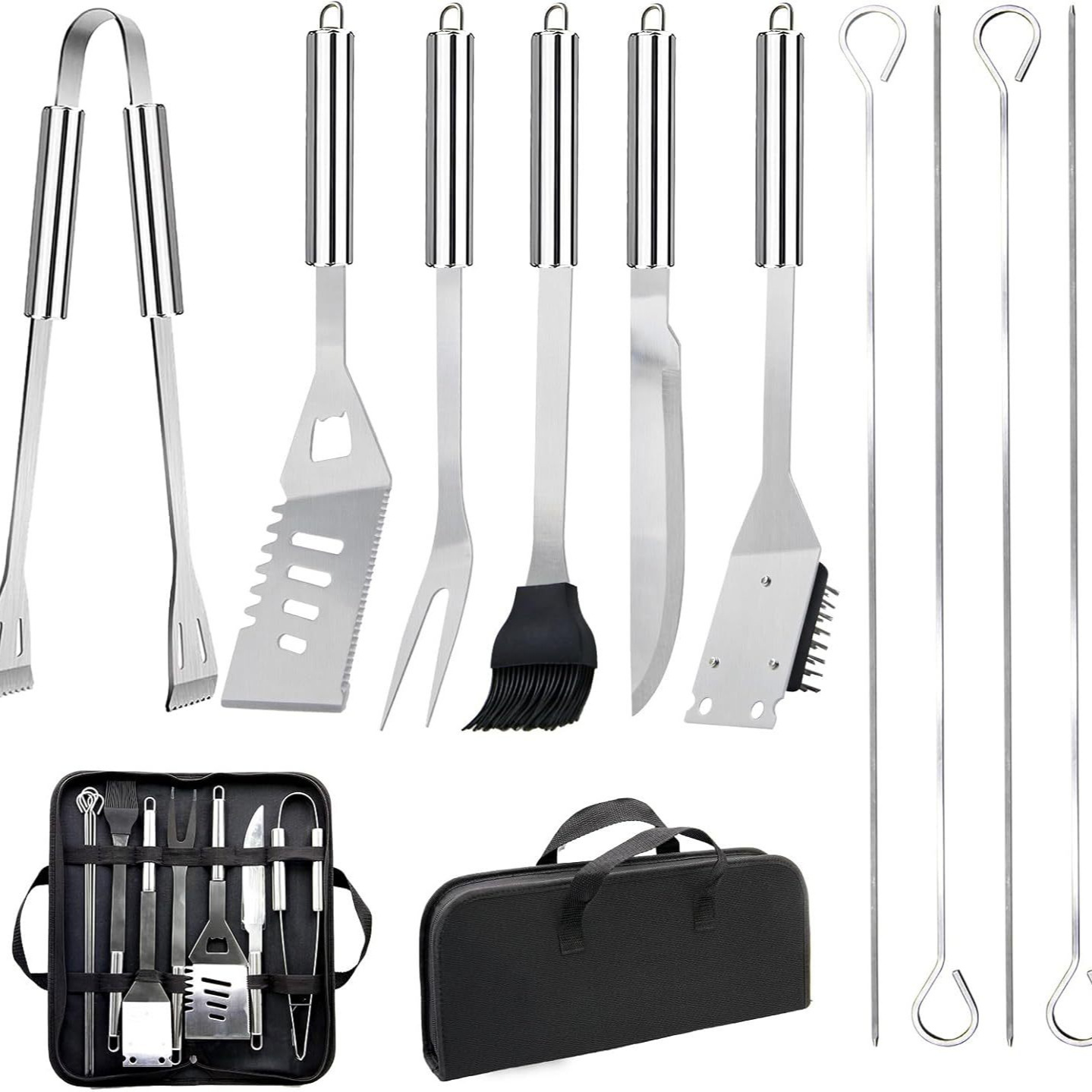 10-teiliges Profi-grillset, Praktisches Grillzubehör-set Mit Tragetasche Für Camping Und Picknicks.