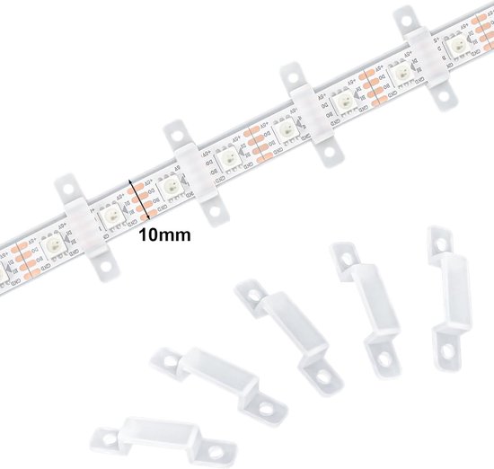 Led-streifenclip – Montagehalterung – Streifenbefestigung – Schraubenlos – 10 Mm Breit – Transparent