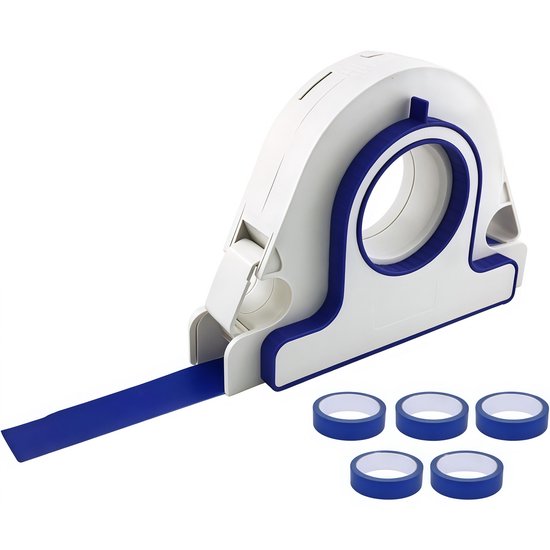 6-teiliges Set Mit Applikator Für Abdeckband Und 5 Rollen 25 Mm Blauem Klebeband – Tragbarer Halter