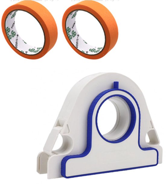 3-teiliges Set Zum Abkleben Von Abdeckband Mit 2 Rollen 25 Mm Breitem Orangefarbenem Klebeband – Tragbarer Halter