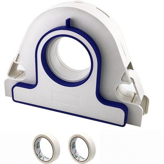 3-teiliges Set Zum Abkleben Von Kreppband Mit 2 Rollen 25 Mm Breitem, Weißem Klebeband – Tragbarer Halter