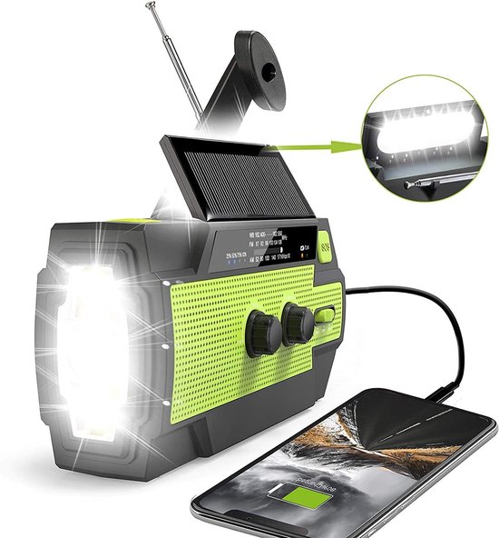 Radio – Solar-windradio – Notfallradio Und Akku – Notfallset – Tragbares Überlebensradio – 4000 Mah – Solar-powerbank – 4000 M