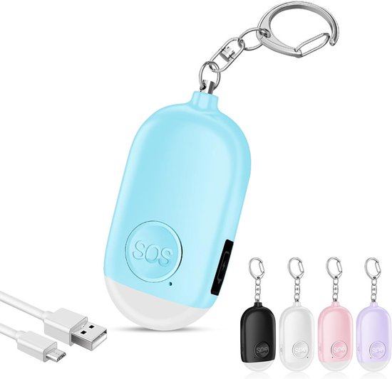 Sicherheitsalarm Für Frauen – 130 Db, Usb-wiederaufladbar, Wasserdichtes Notfallgerät Mit Led-taschenlampe (3,6 X 1,7 X 7 Cm)