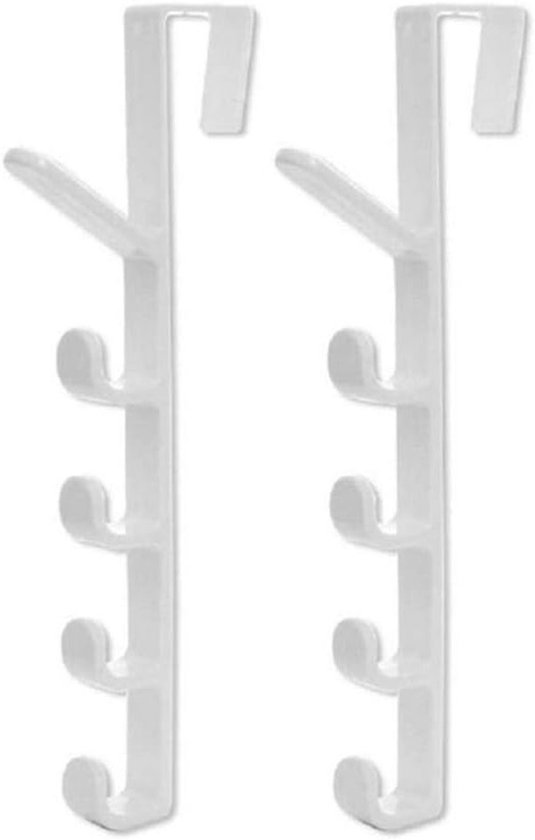 Türhaken-set (2er-pack, Mit 5 Haken) - Ideal Zur Aufbewahrung Von Taschen, Kleidung Und Mänteln.