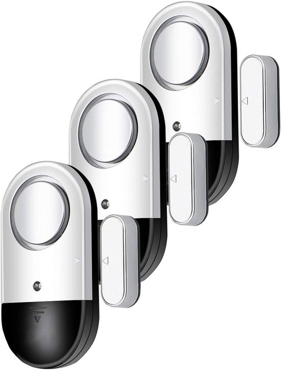 Türalarm – 3 Stück – Leistungsstarker 125-db-ton – Personenalarm – Sicherheitsalarm – Türsensor – Fenster- Und Türalarm – Heimüberwachung – Magnetalarm