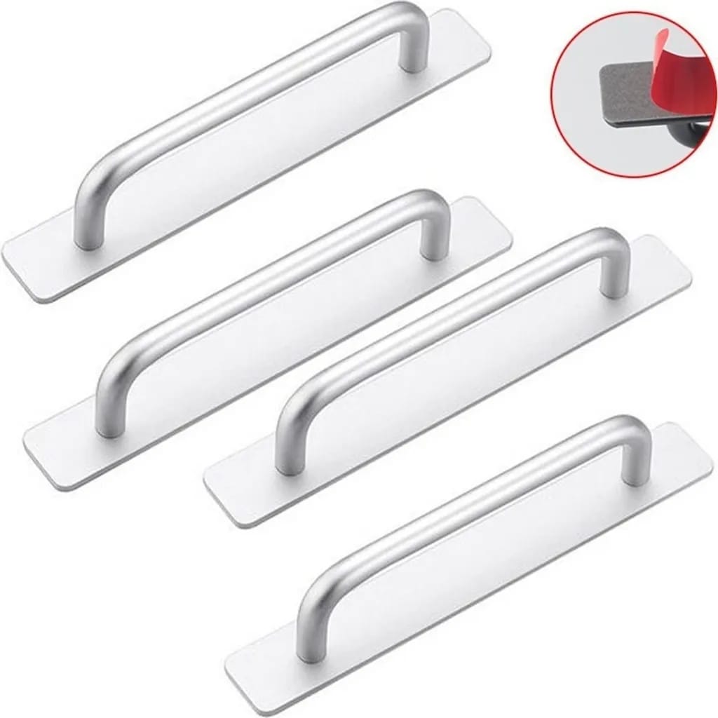 Türgriffe, Möbelgriffe, Aluminiumgriffe, Selbstklebend, 18 Cm (4 Stück)