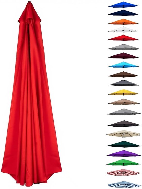 Ersatzdach Für Sonnenschirme 200–400 Cm, 6/8 Streben, Ersatz-staubschutzhülle, Strand, Markt, Farbecht, Sonnenschutz, Wasserdicht, Rot