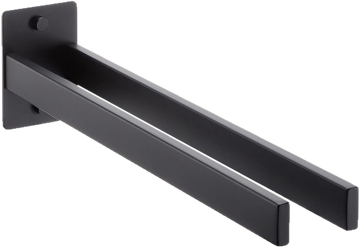 40 Cm Lange, Wandmontierte Handtuchstange Aus Edelstahl Für Badezimmer (schwarz), Selbstklebend, Kein Bohren Erforderlich.