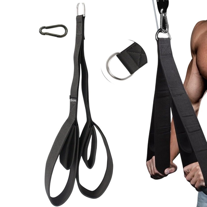 Doppelseitiges Trizeps-kabel, 240 G, Verbesserte Version, Mit Schwamm Für Komfortablen Griff, Schwarz