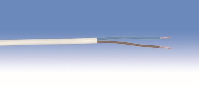 Schlauchleitung H03VV-F 2 x 0,75 - 5 Meter weiß Gummileitung Leitung Kabel