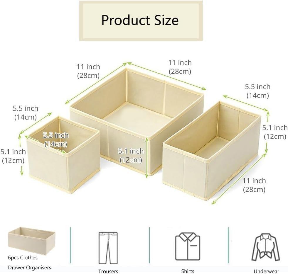 Faltbare Aufbewahrungsbox – 6 Schubladen, Geeignet Für Kleidung, Socken, Hemden, Spielzeug Und T-shirts – Schrankaufbewahrungsbox-organizer.