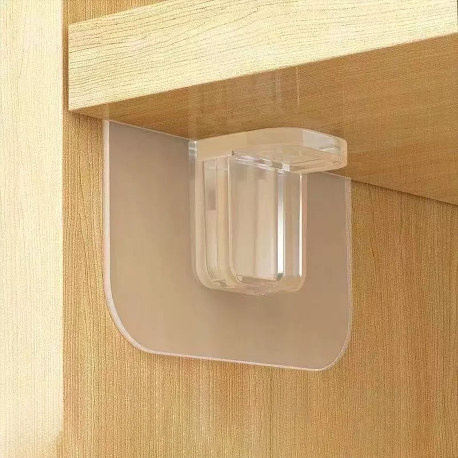 4-teiliges Set: Stabile, Bohrfreie Schrankhalterungen, Transparente Pvc-regalträger, Selbstklebende Regalbefestigungswinkel.