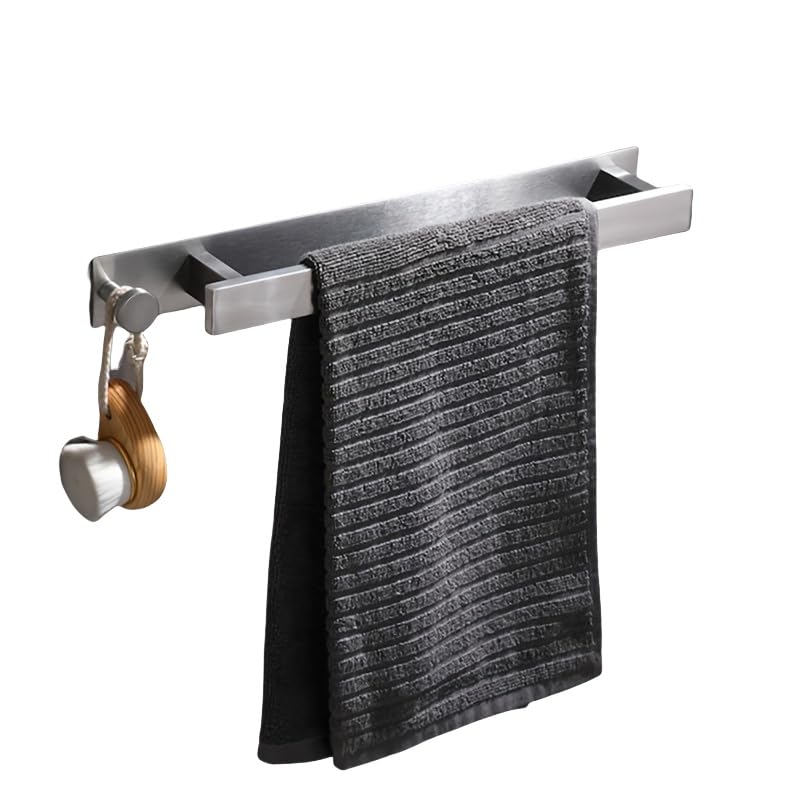 Selbstklebende Handtuchstange Aus Edelstahl, Kein Bohren Erforderlich Handtuchhalter Aus Gebürstetem Nickel Für Badezimmer, Silberner Handtuchhalter.