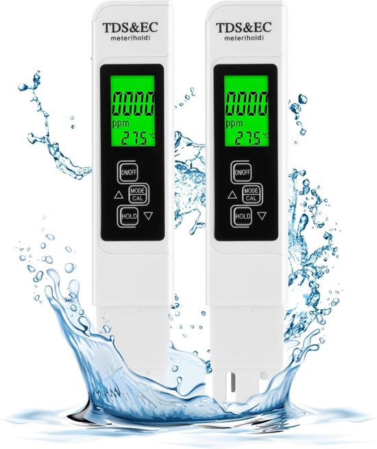 2-teiliger Wasserqualitätstester – 3-in-1-lcd-digital-wasserqualitätstester Mit Hintergrundbeleuchtung – Für Schwimmbad, Aquarium Und Teich
