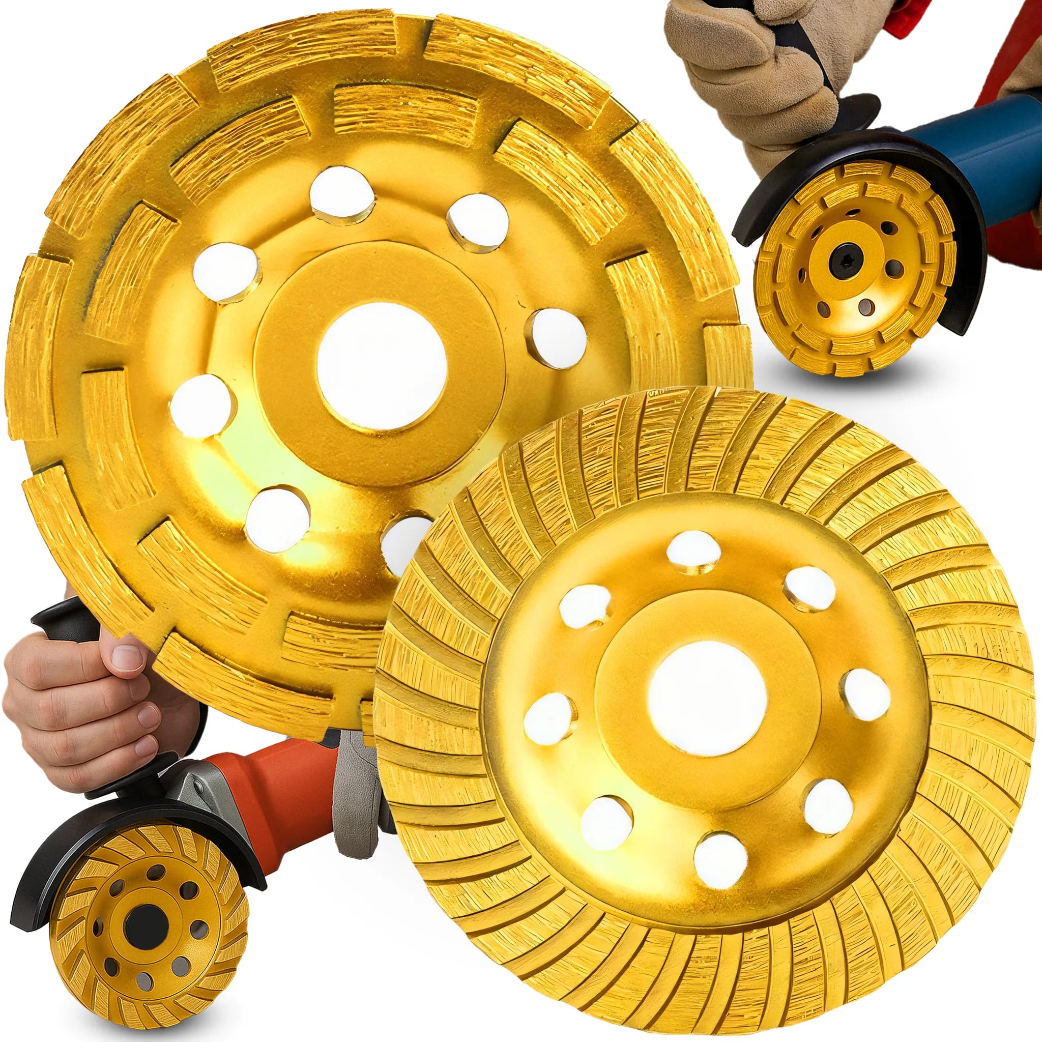 2er-pack Diamant-schleifscheiben - 125 Mm - Gold - Geeignet Für Granit, Steinschleifen, Trennen Und Winkelschleifer