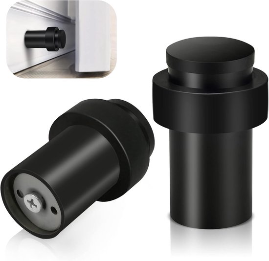 Zweiteiliges Türstopper-set - Schwarzer Türstopper - 6x4x4 Cm - Türpuffer, Geeignet Für Den Innen- Und Außenbereich.
