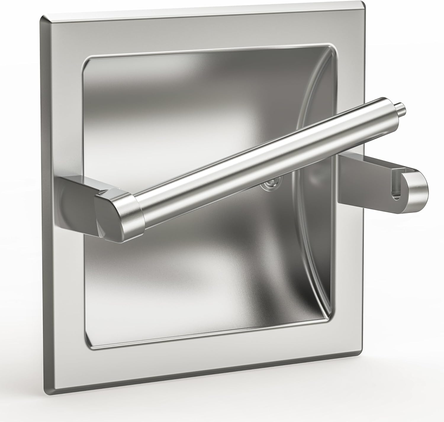 Eingebauter Toilettenpapierhalter, Oberfläche Aus Gebürstetem Nickel, Drehbare Halterung Aus Edelstahl Sus304, Mit Wandhalterung (silber).