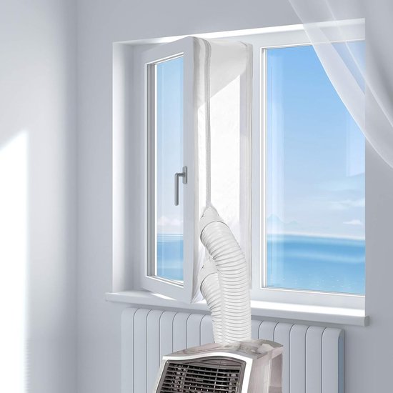 Fensterdichtungsabdeckung, 500 Cm, Fensterdichtungsset Für Tragbare Klimaanlagen, Kühlung, Doppelrohrdichtung, Klettverschluss, Geeignet Für Türen Und Fenster